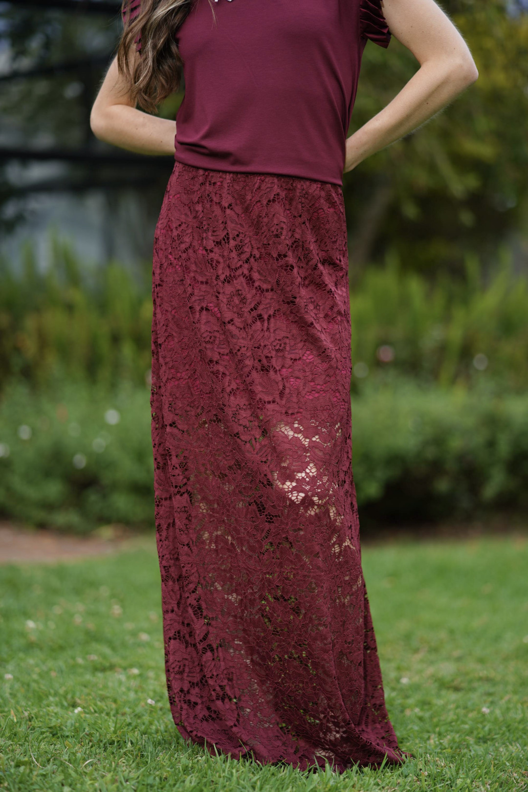 MAXI FALDA SELENA VINO