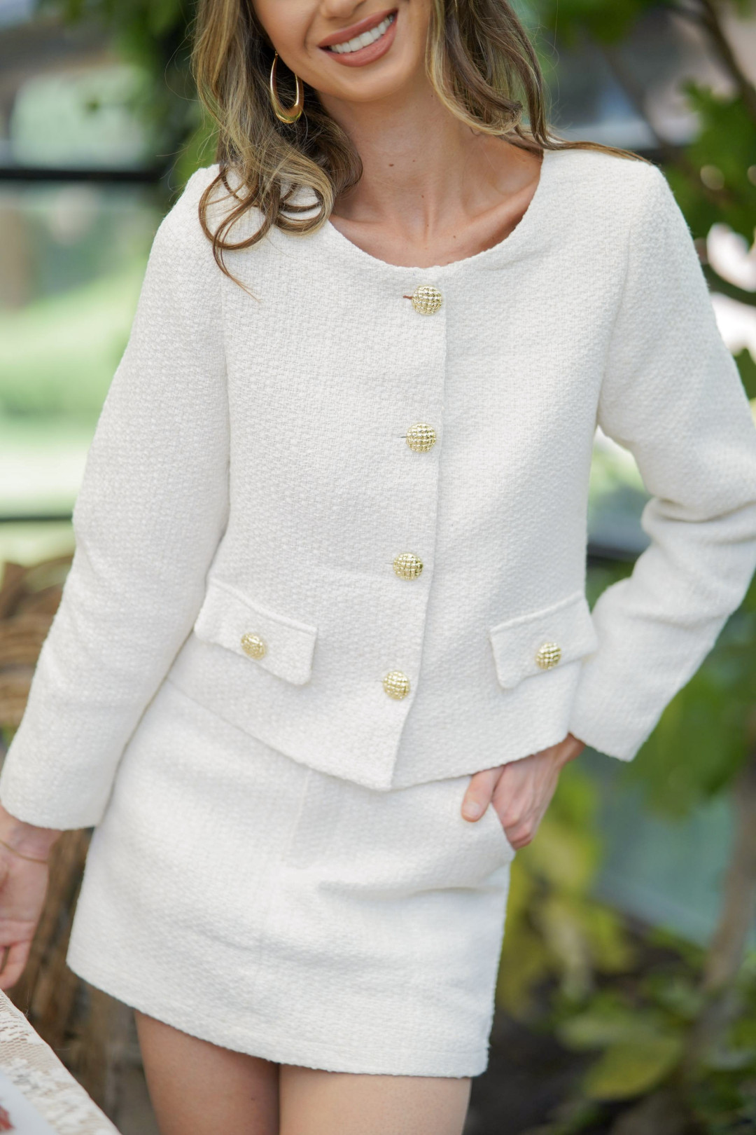 FALDA-SHORT TEJIDA PAULA CREMA