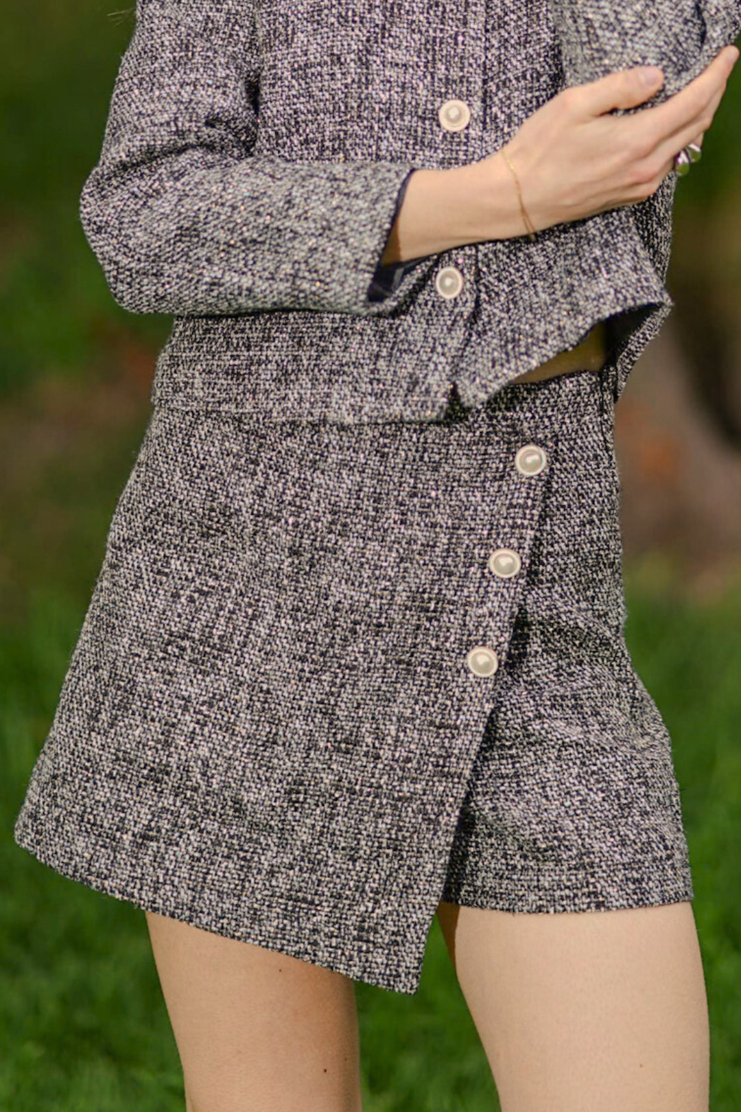 FALDA-SHORT TEJIDA PAULA NEGRA