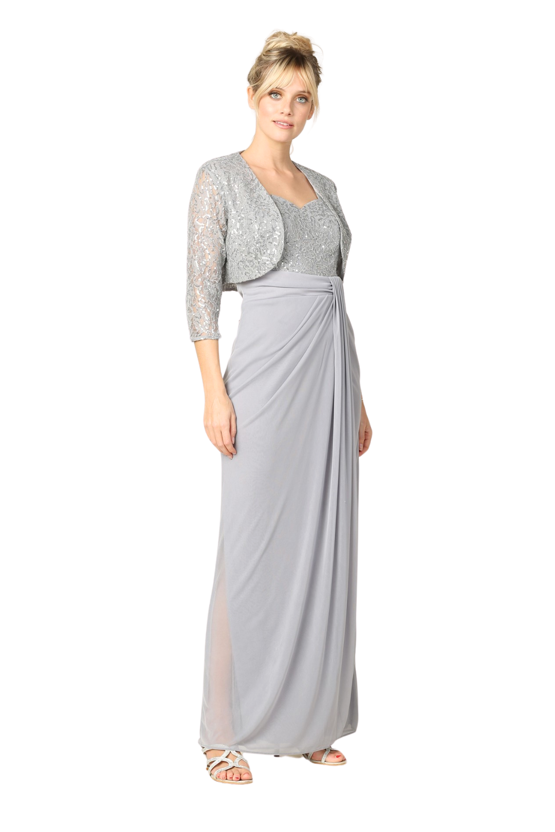 VESTIDO ROSANA PLATEADO VESTIDO ROSANA PLATEADO