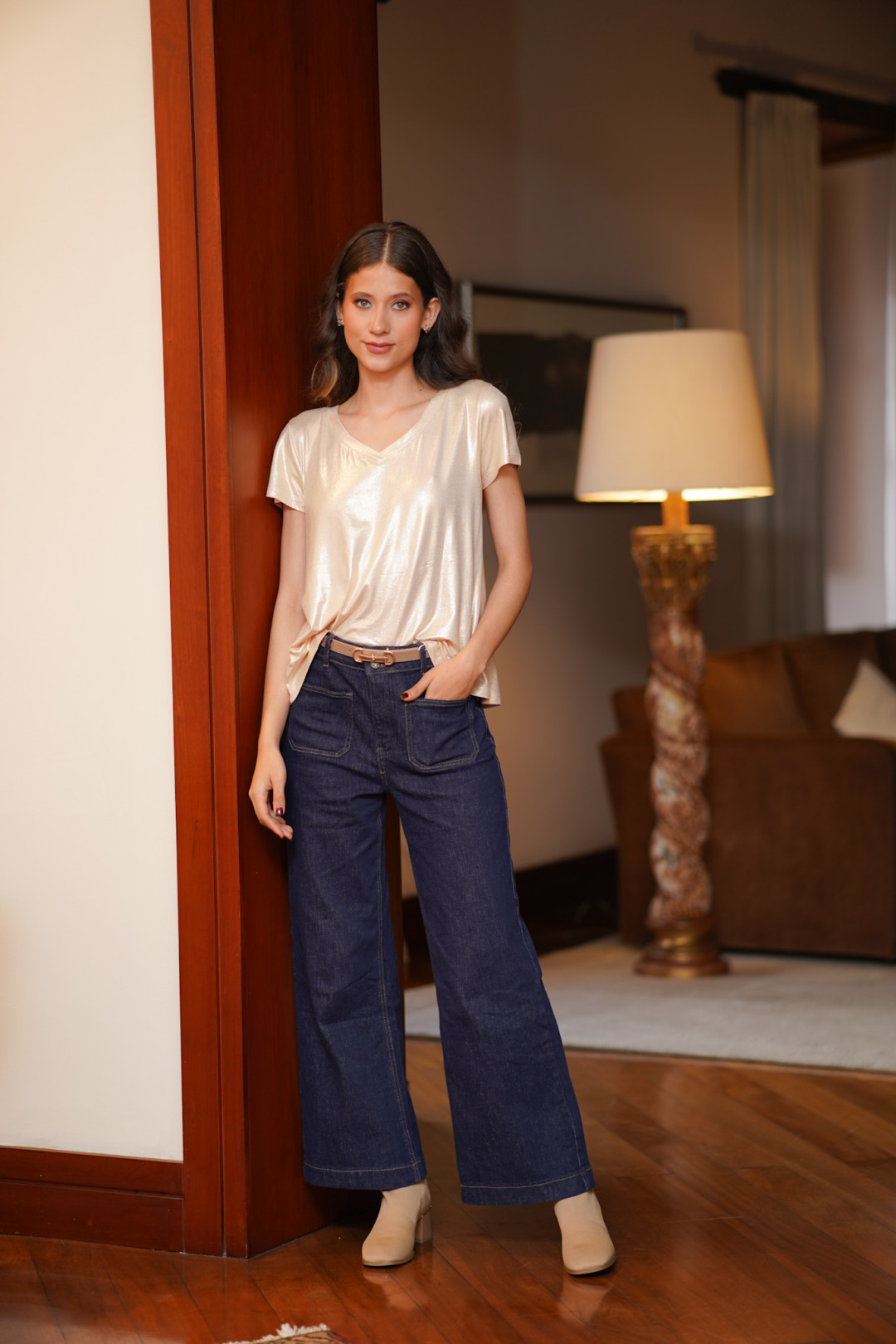 CAMISETA ESTER DORADA