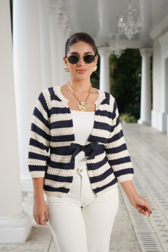 CARDIGAN RAFAELA RAYAS AZUL CARDIGAN RAFAELA RAYAS AZUL
