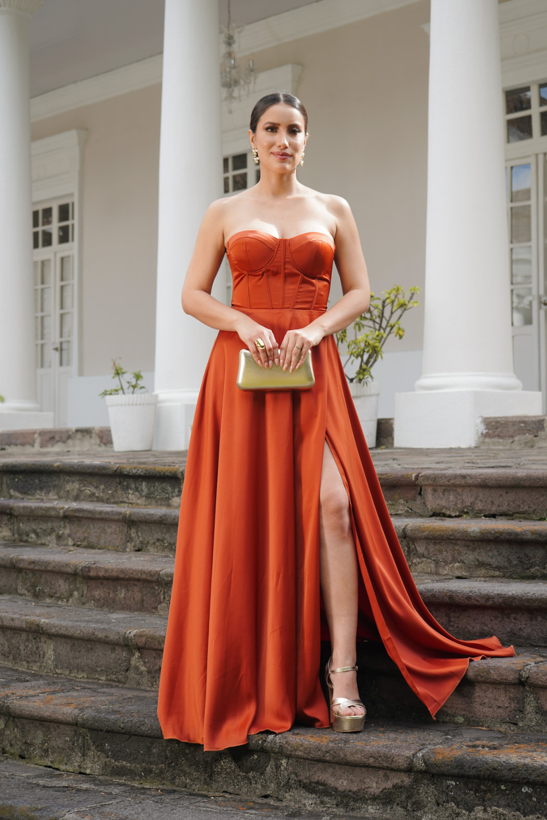 Color Terracota Vestidos De Dama Color Naranja VESTIDO ELIZABETH