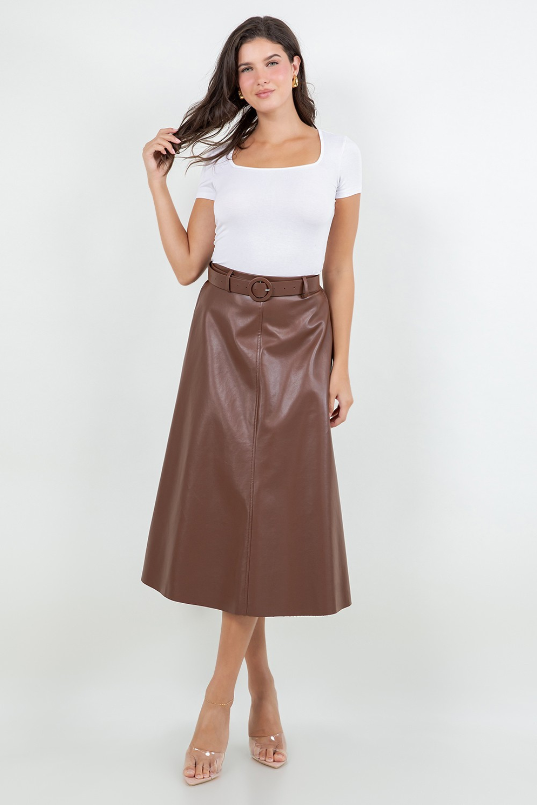 FALDA VANESSA CAFE CLARO