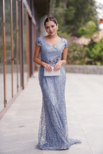 VESTIDO MARIANA CELESTE VESTIDO MARIANA CELESTE