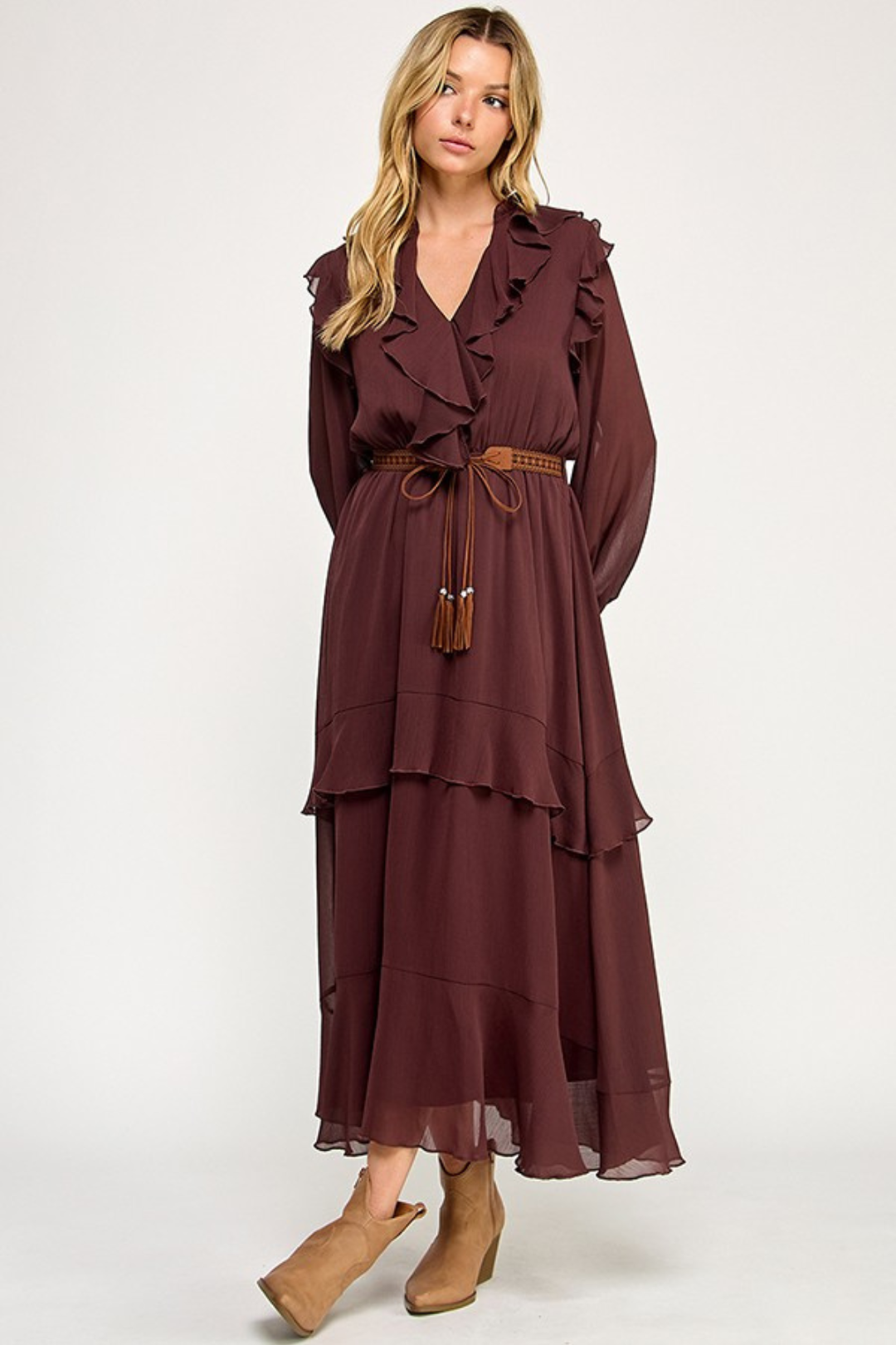 VESTIDO ANABEL CAFE VESTIDO ANABEL CAFE