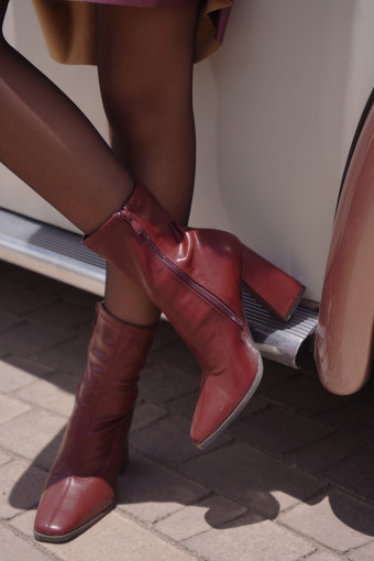BOTINES GEORGINA ROJO-VINO BOTINES GEORGINA ROJO-VINO