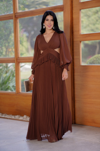 VESTIDO MARIA CRISTINA CAFE