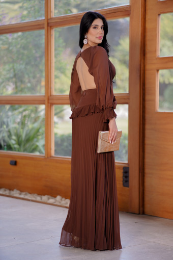 VESTIDO MARIA CRISTINA CAFE