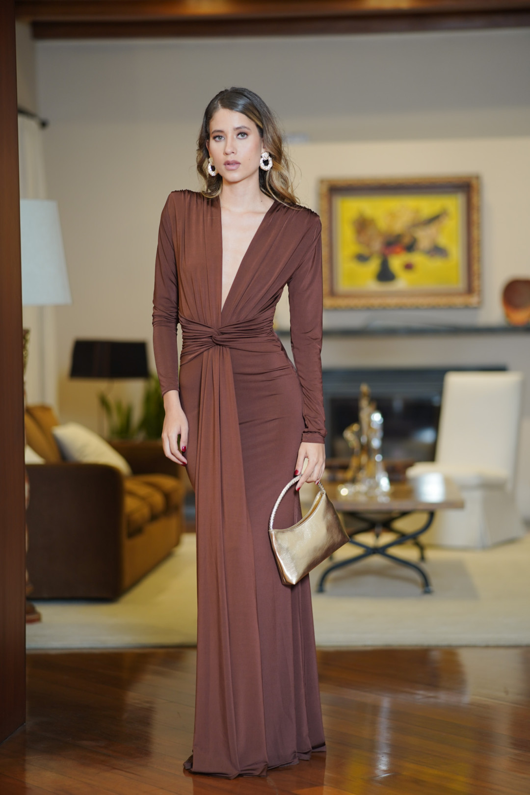 VESTIDO INES CAFE VESTIDO INES CAFE