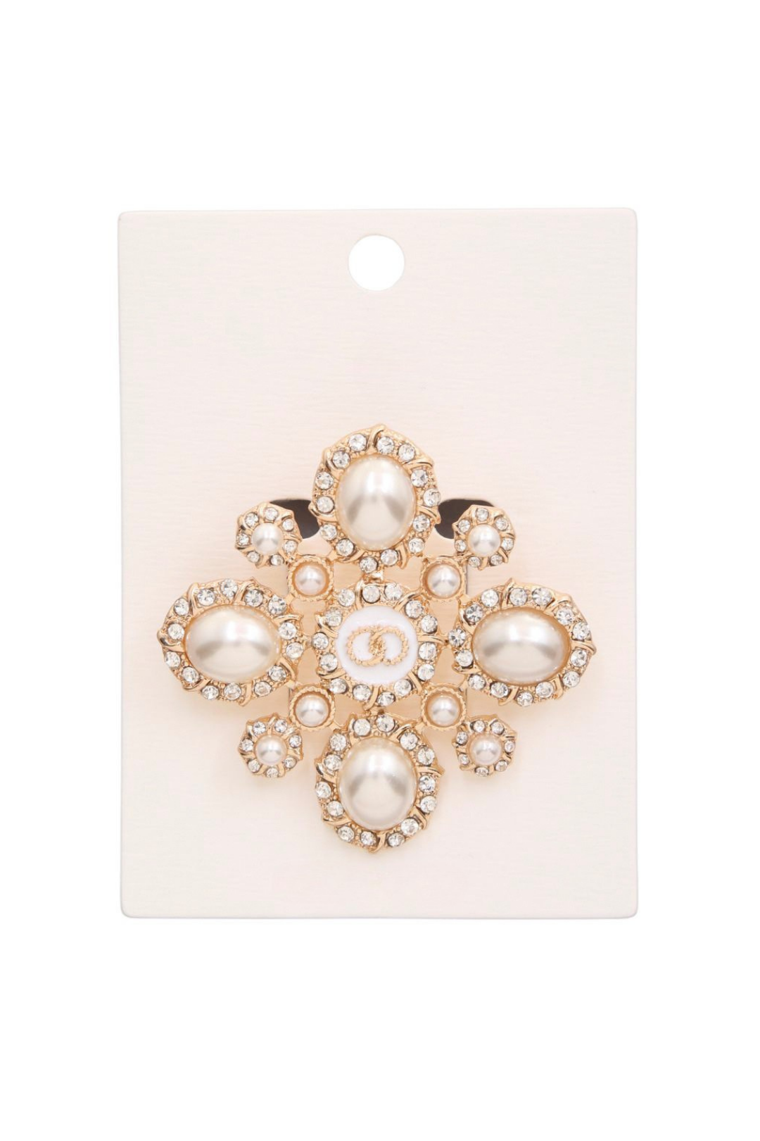 BROCHE PAMELA DORADO/BLANCO