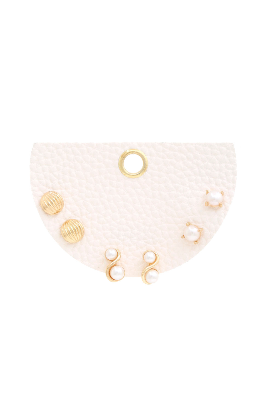 SET DE 3 ARETES DORADOS PERLA