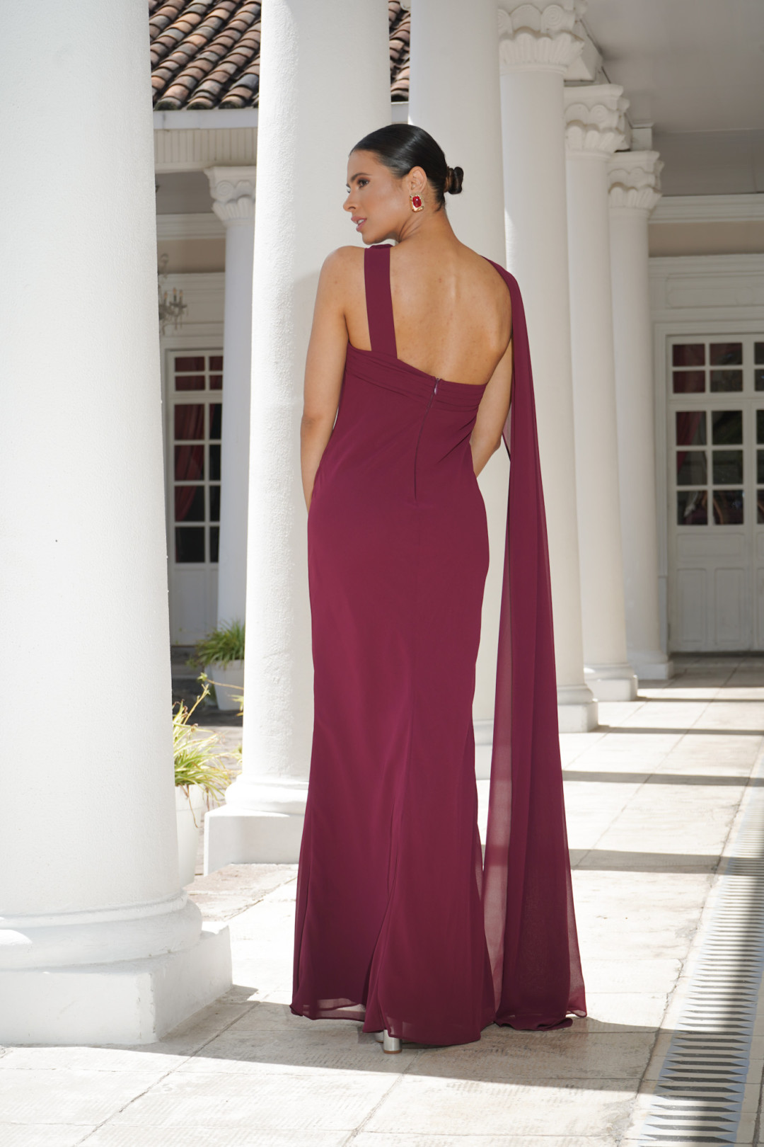 VESTIDO ANA BELEN ROJO-VINO