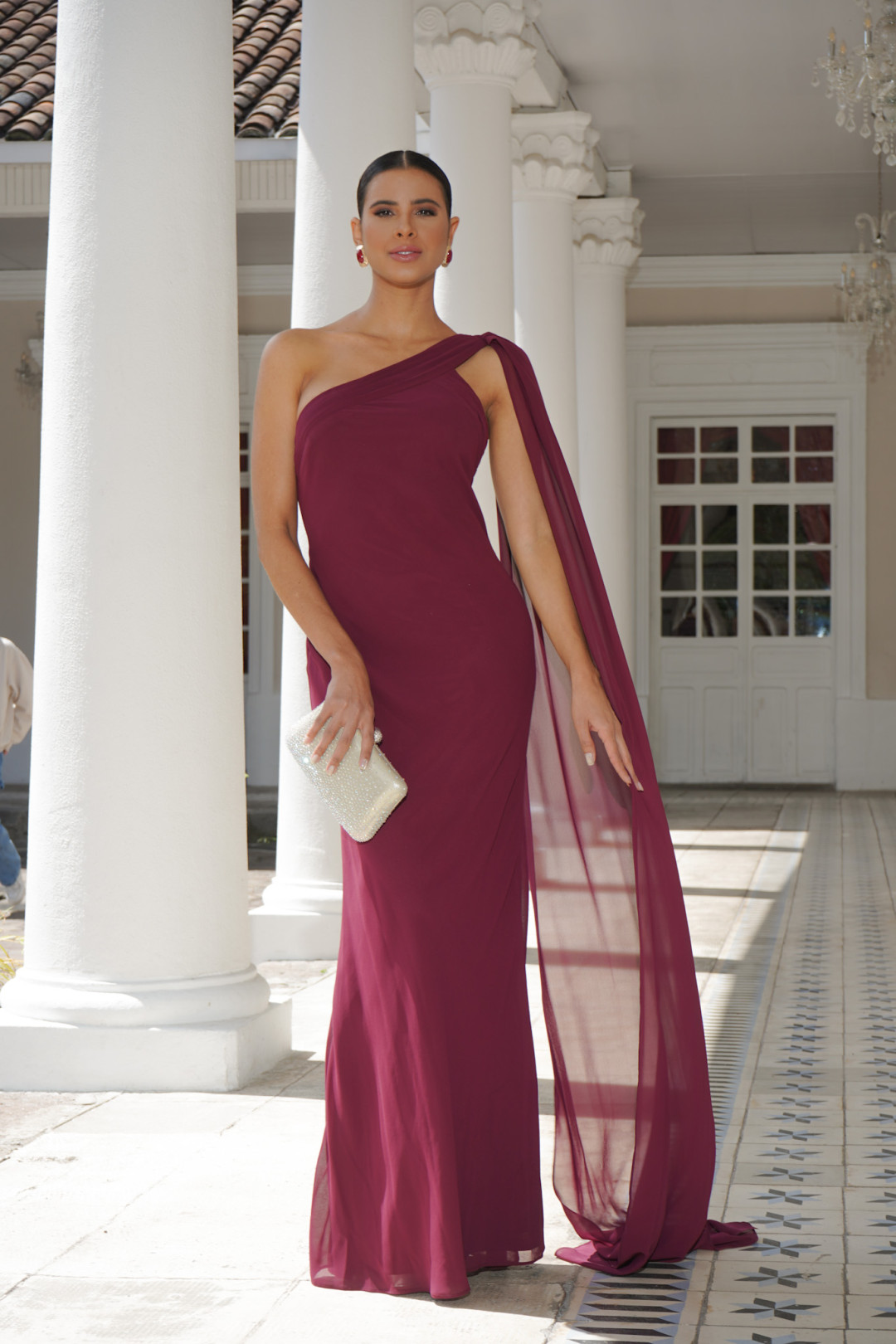 VESTIDO ANA BELEN ROJO-VINO