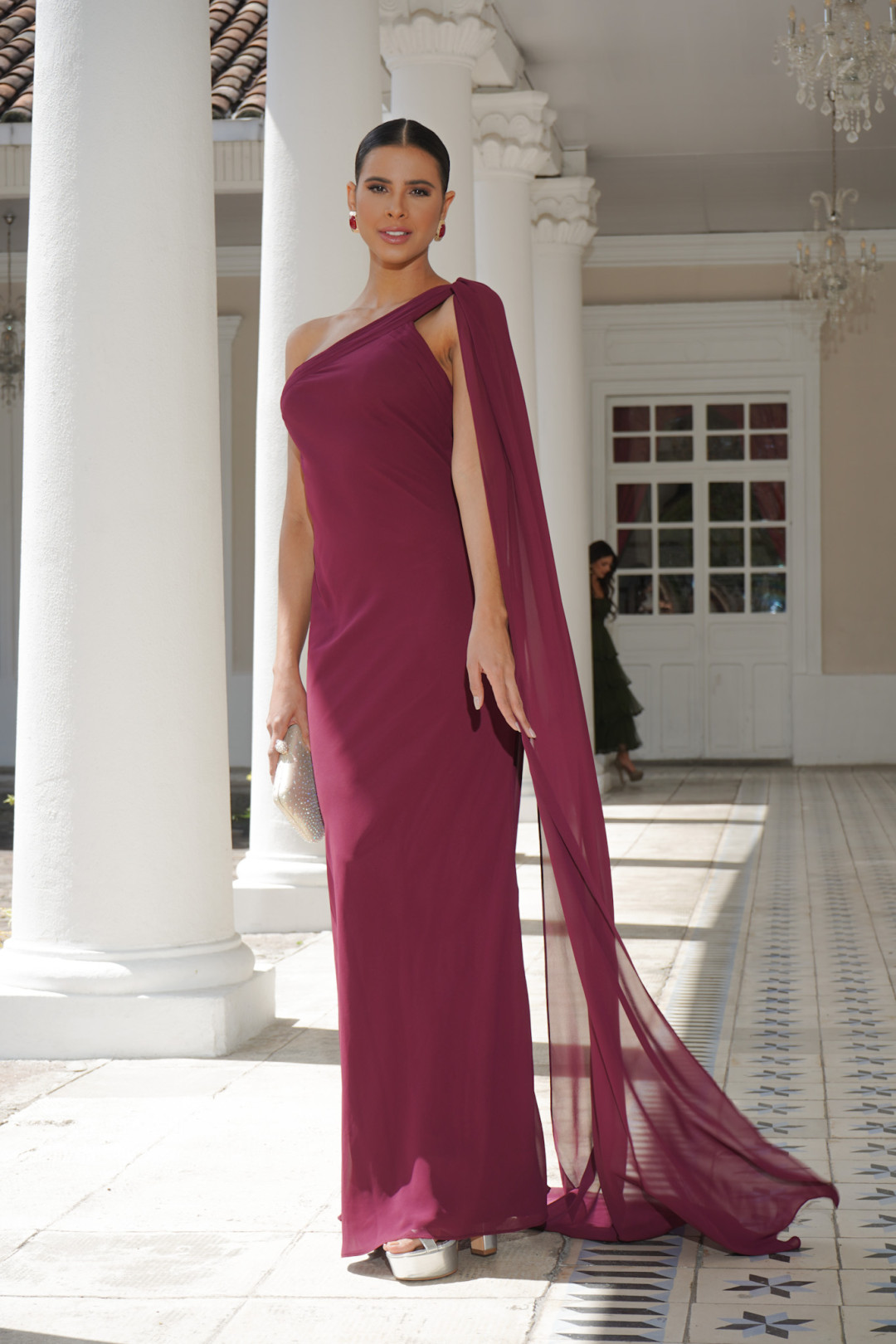 VESTIDO ANA BELEN ROJO-VINO