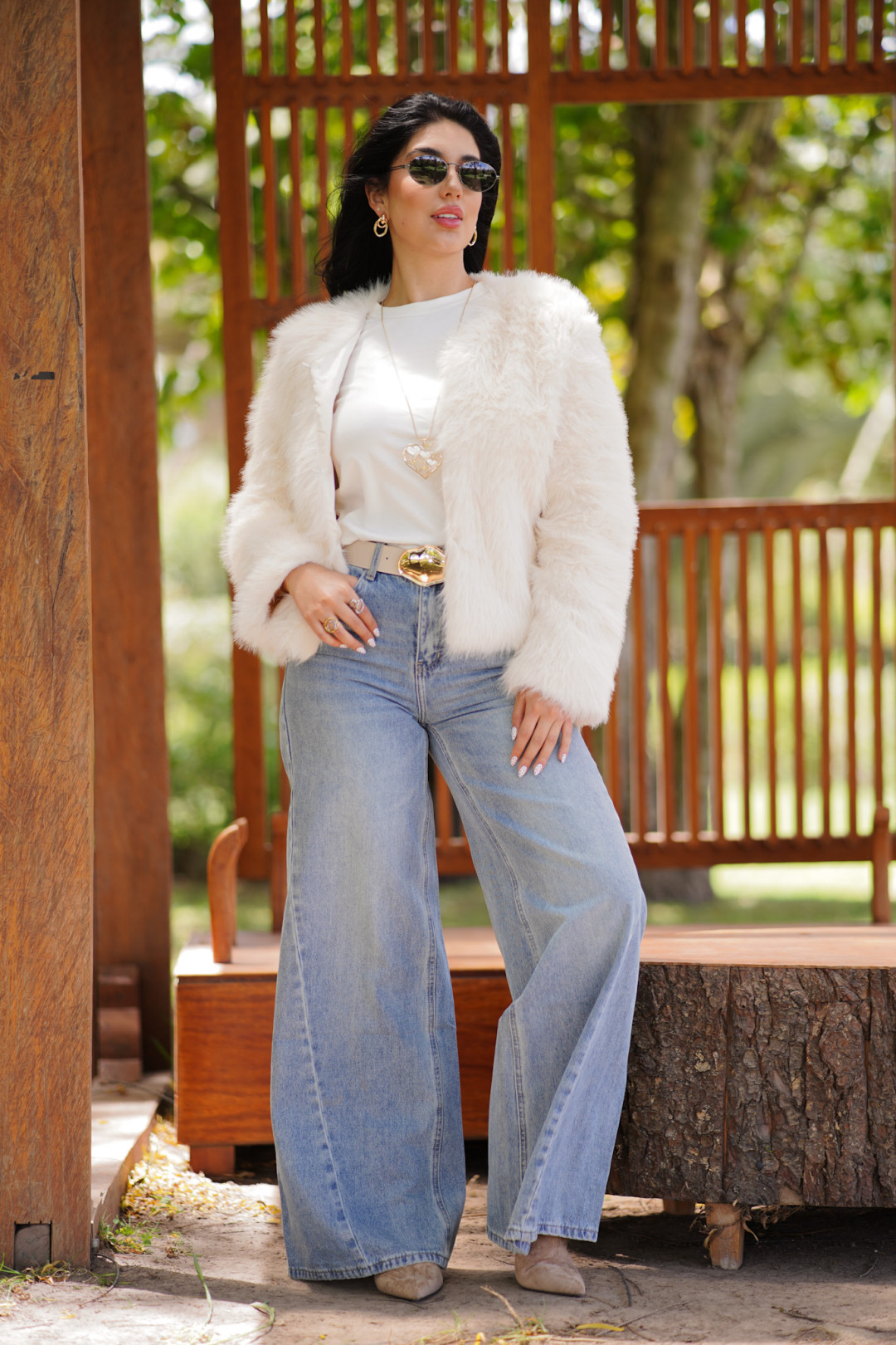 ABRIGO DE PIEL TRINI CREMA