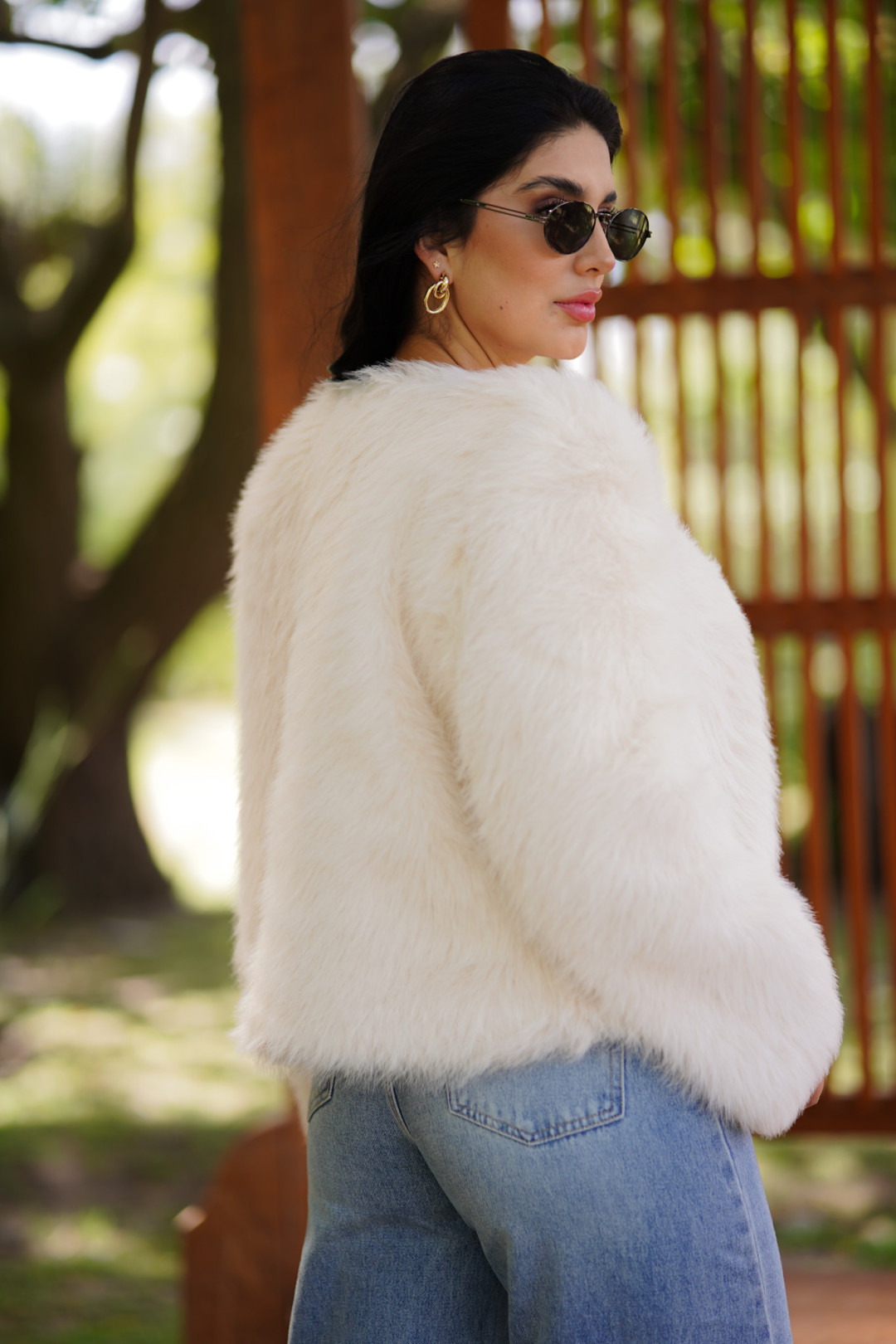 ABRIGO DE PIEL TRINI CREMA