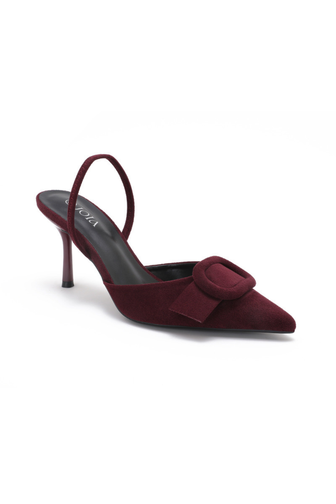 ZAPATO DE TACO SLINGBACK ROJO-VINO