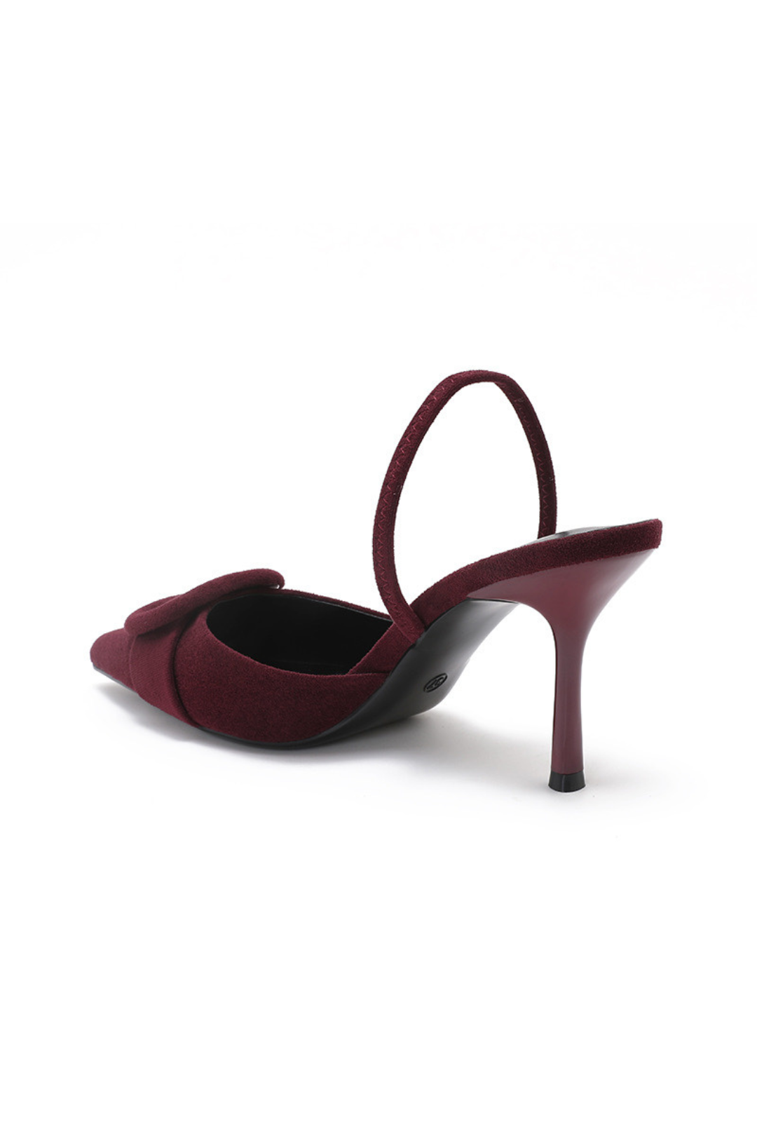 ZAPATO DE TACO SLINGBACK ROJO-VINO