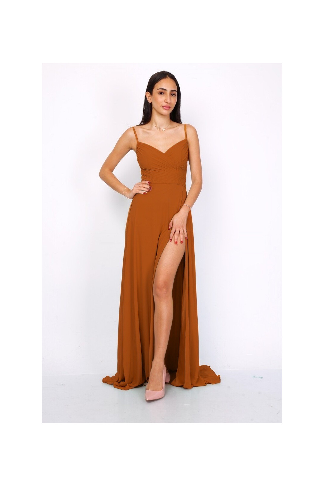 VESTIDO ANA ESTEFANIA TERRACOTA