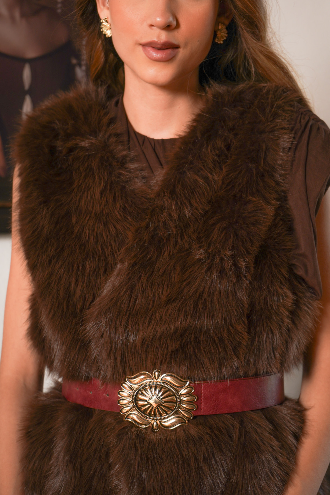 CHALECO VIOLETA CAFE