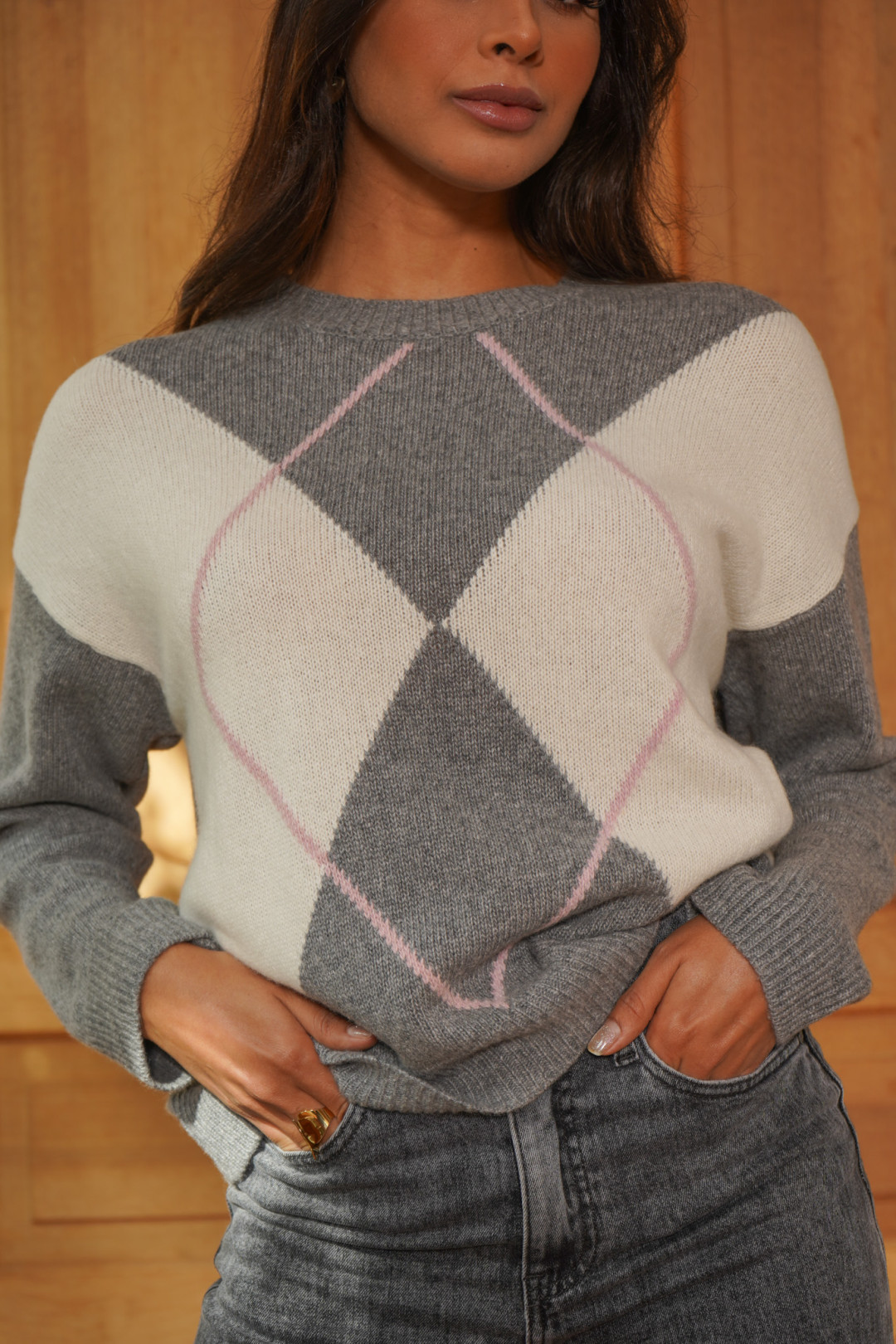 SACO VANESSA GRIS/BLANCO