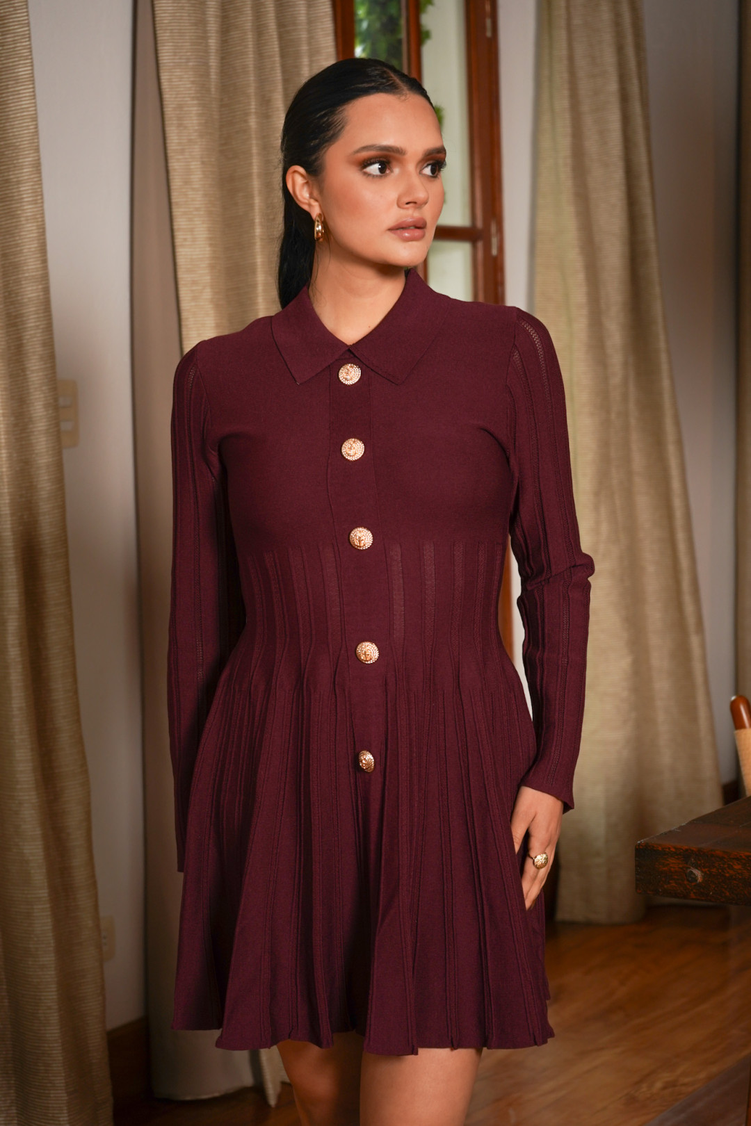 VESTIDO JACQUELINE VINO