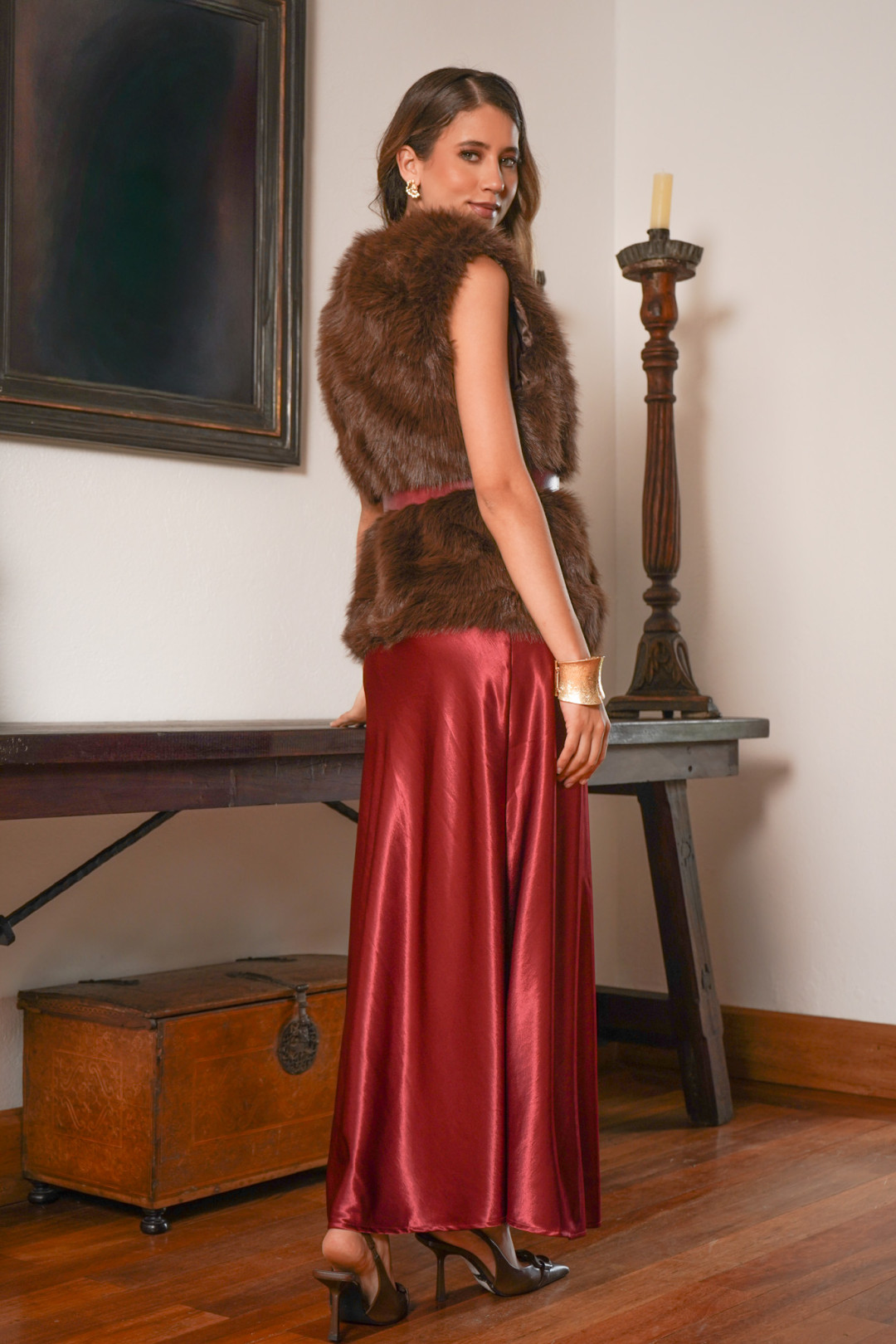 FALDA LUCIA BURGUNDY