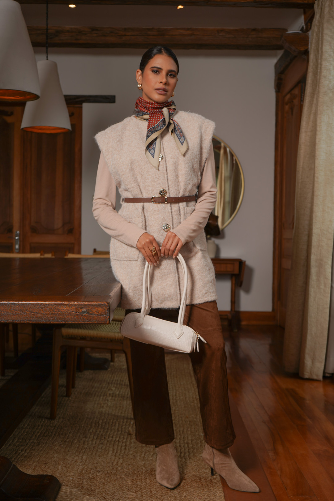 VESTIDO-CHALECO MAGDA BEIGE