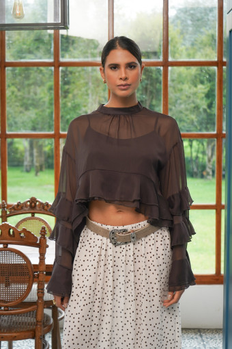 BLUSA MARIA INES CAFE