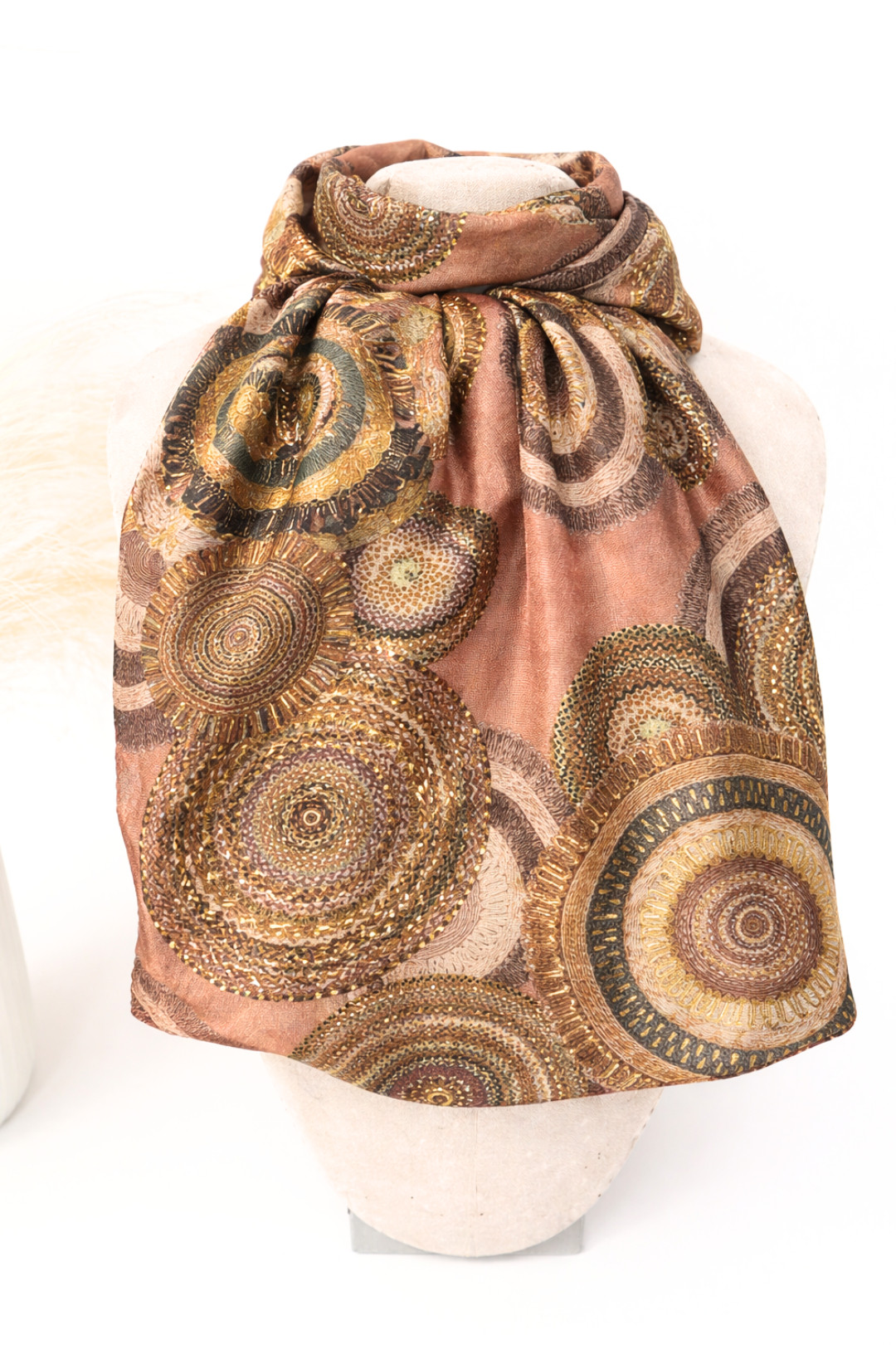 CHAL-BUFANDA ESTAMPADO ROSA