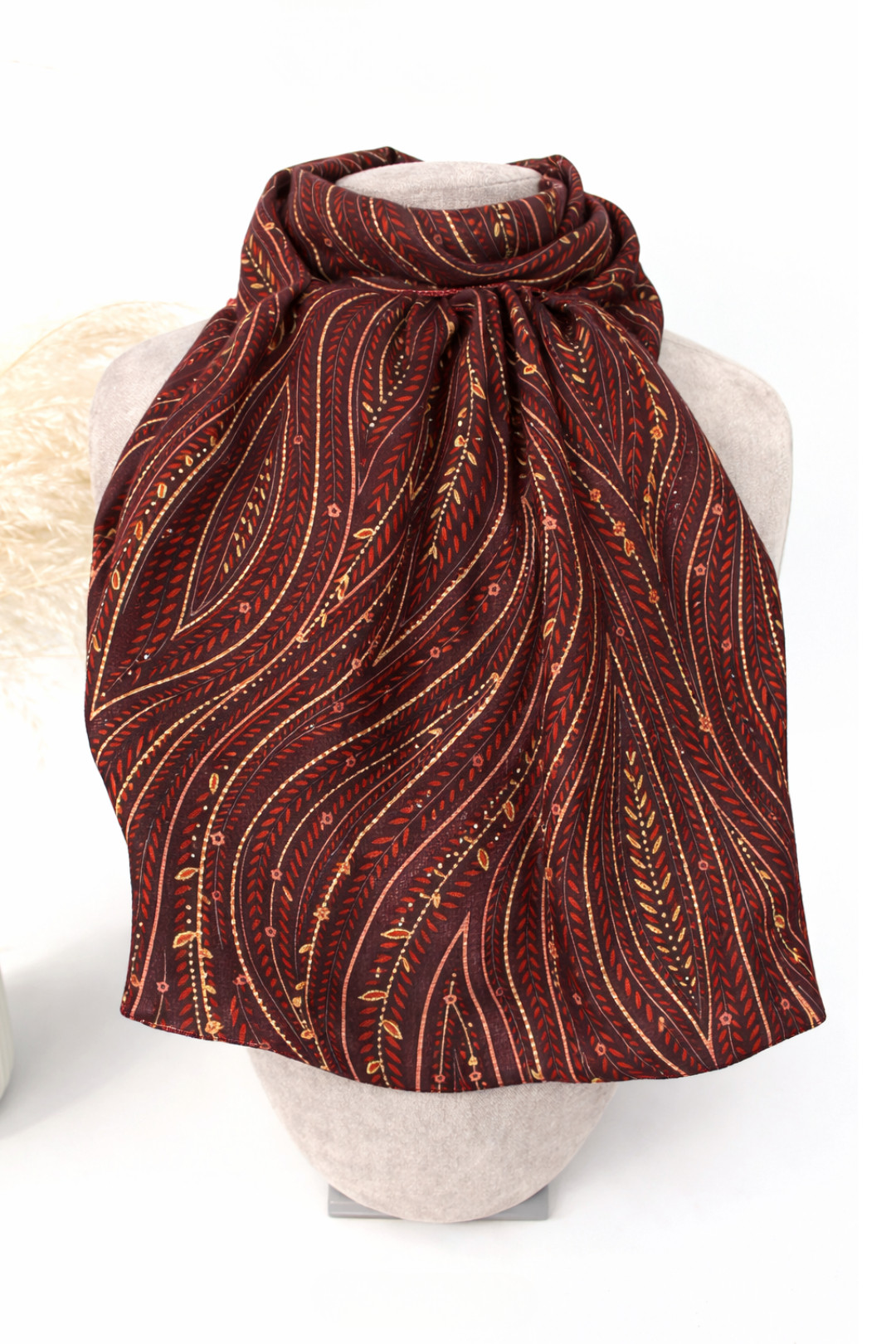 CHAL-BUFANDA ESTAMPADO VINO