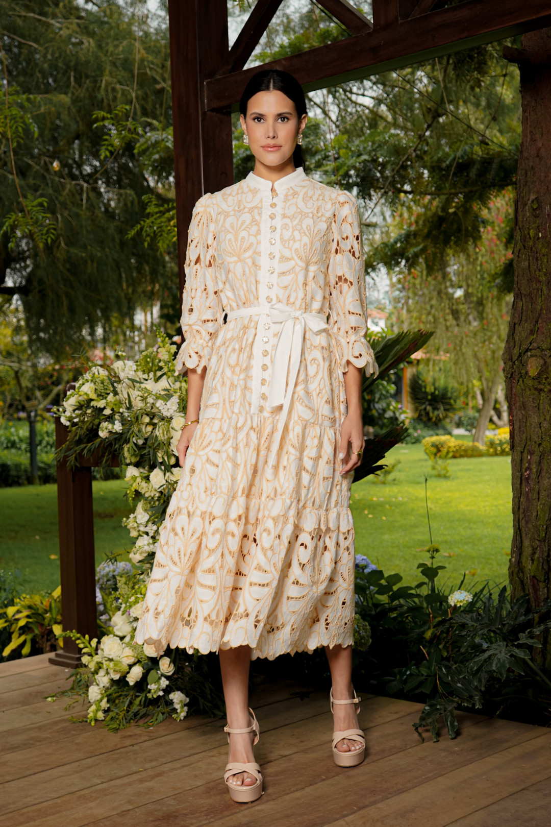 VESTIDO SELENA BLANCO/DORADO