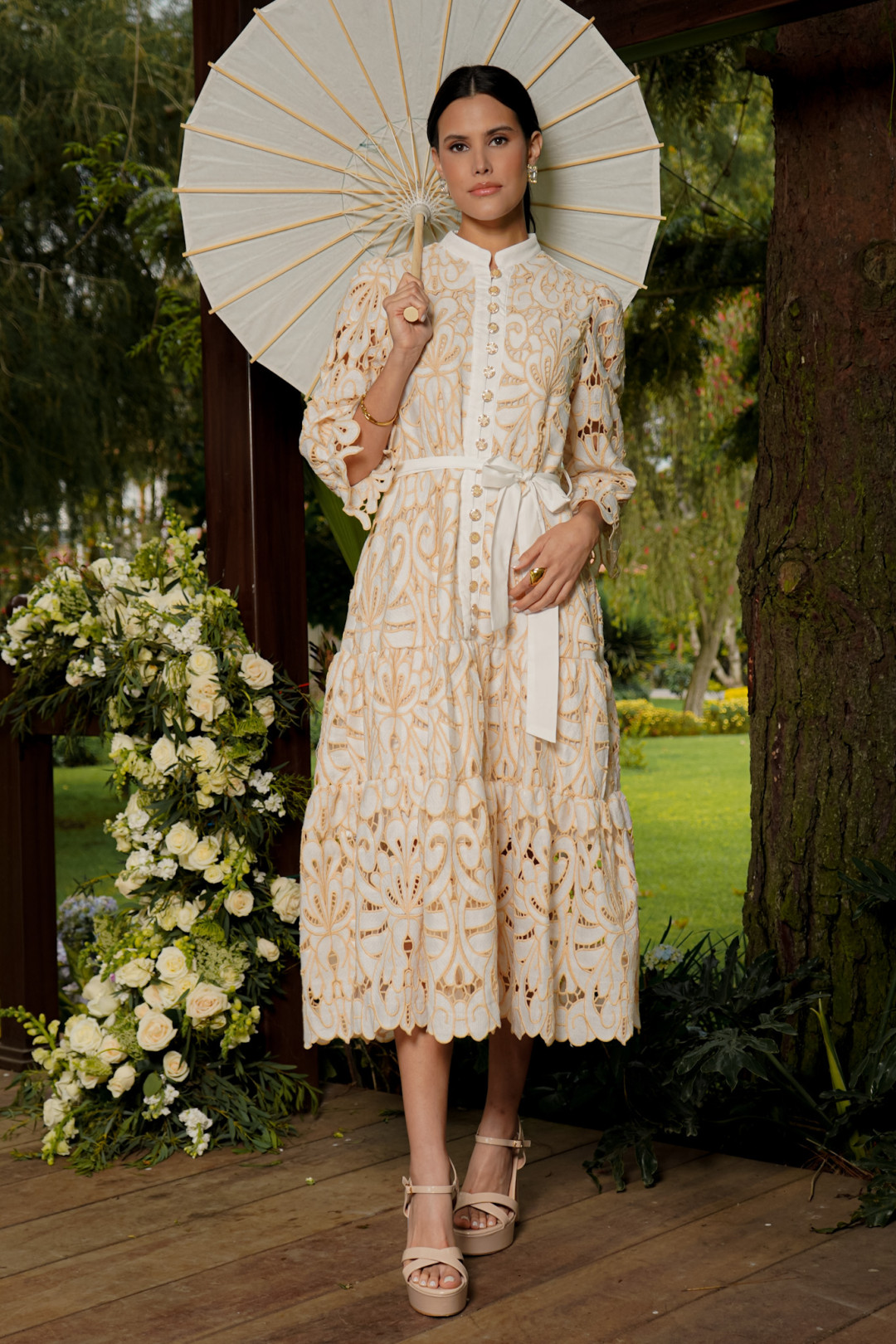 VESTIDO SELENA BLANCO/DORADO