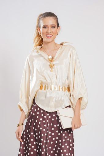 BLUSA OVERSIZED GEOVANA BEIGE