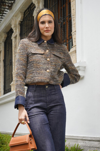 CHAQUETA CORINA CAFE