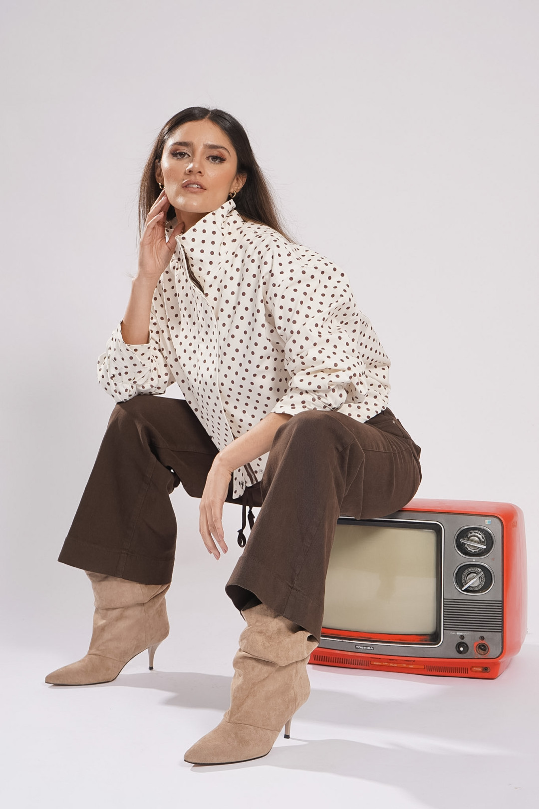 CHAQUETA PAZ PUNTOS CAFE