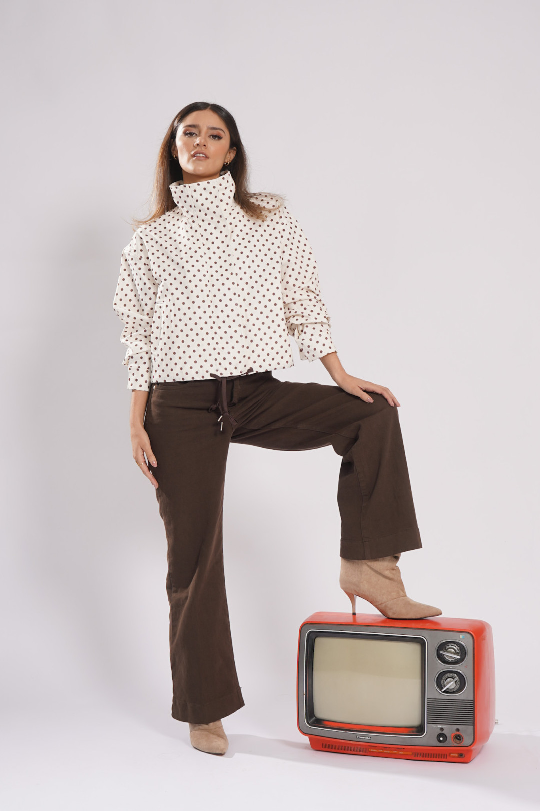 CHAQUETA PAZ PUNTOS CAFE