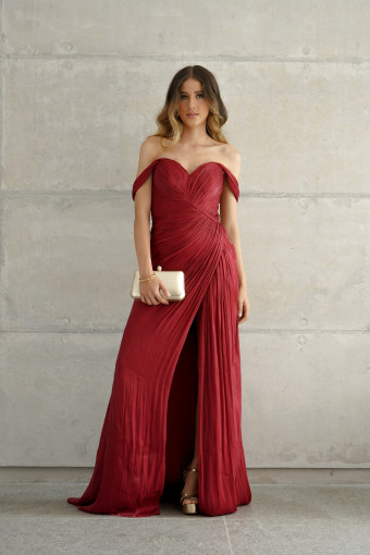 VESTIDO CARINA BURDEOS