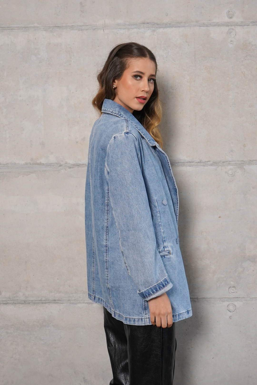 GABARDINA LISA AZUL VINTAGE