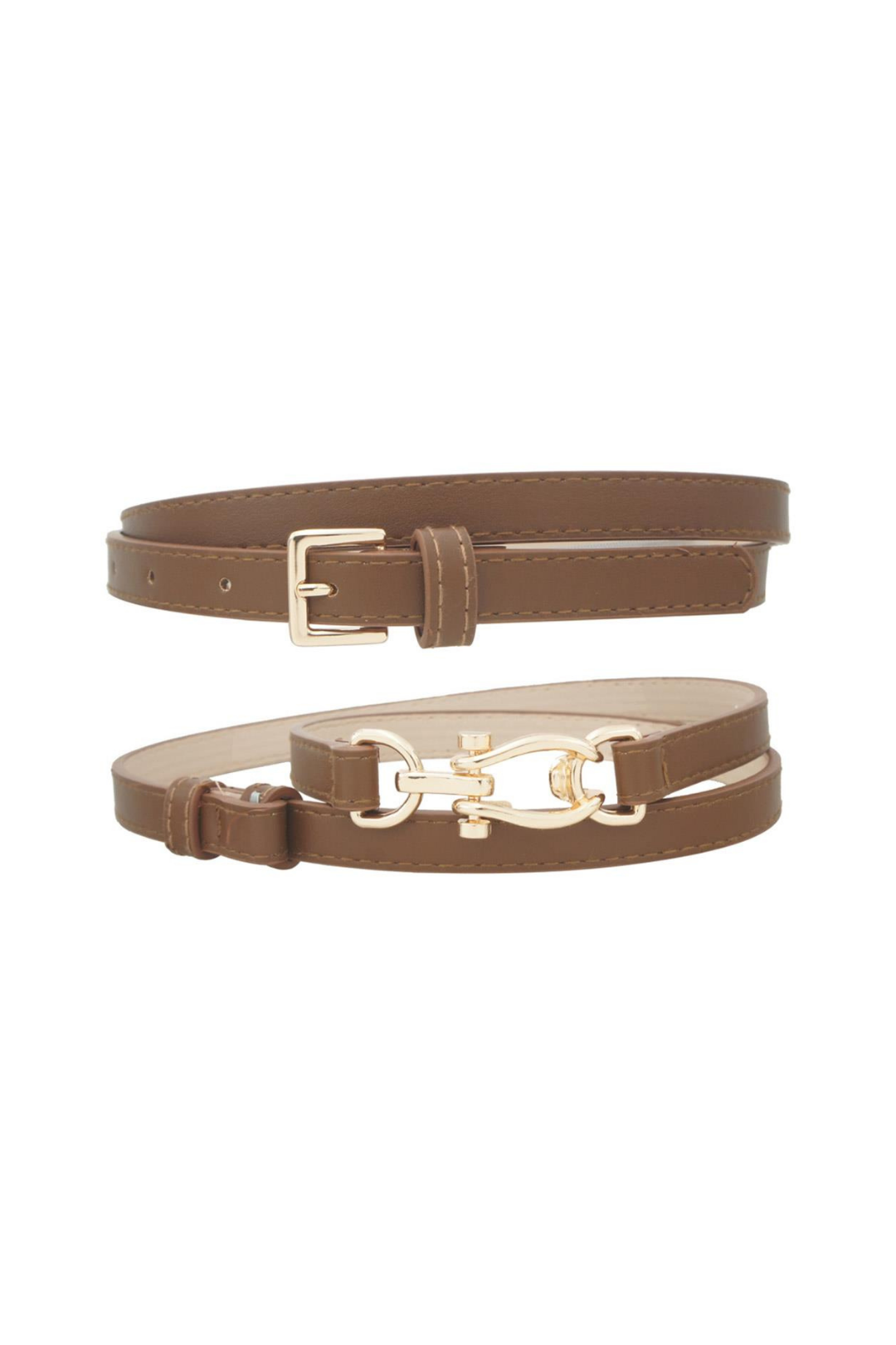 SET DUO DE CINTURONES CAFE