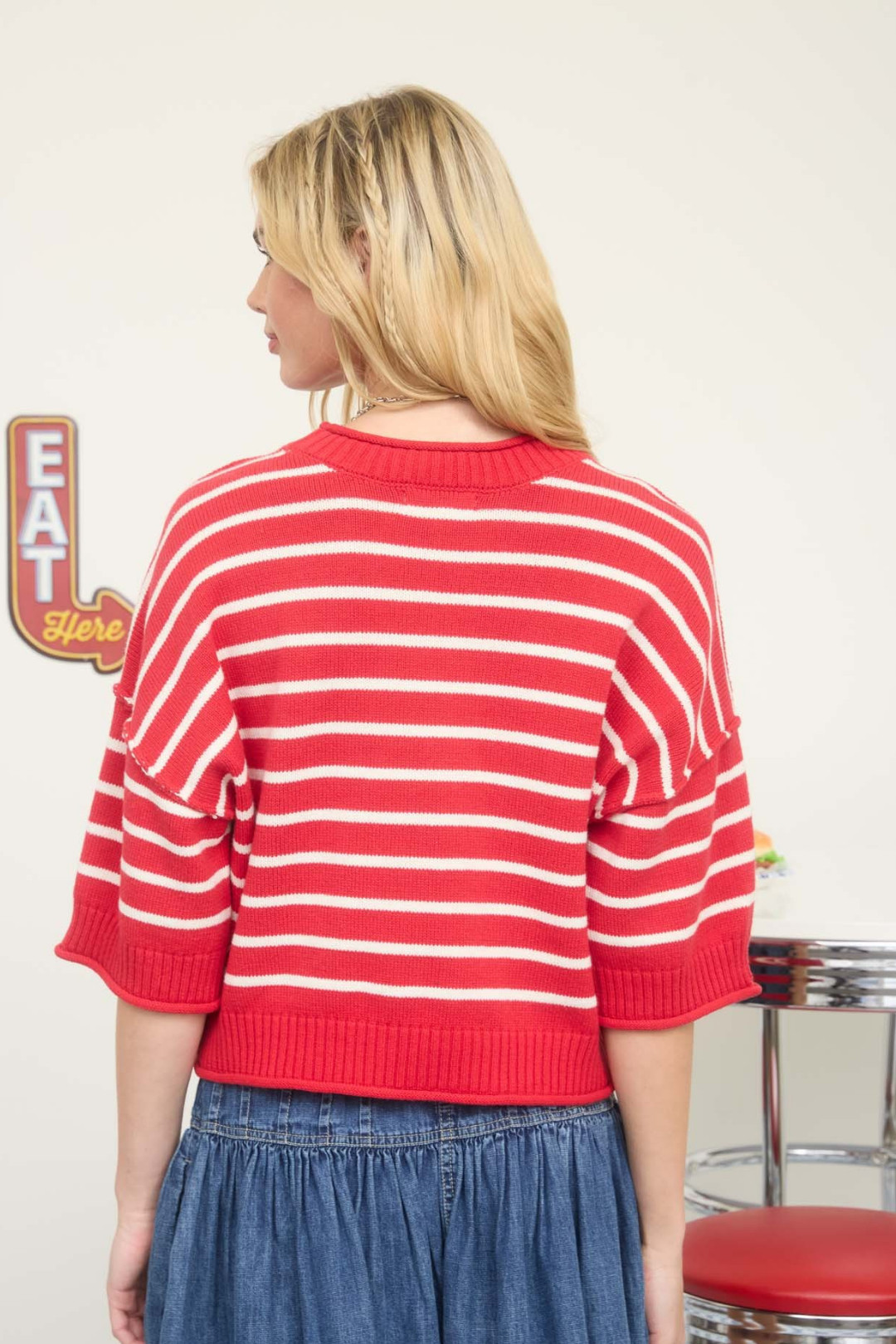 SACO SARA ROJO/BLANCO