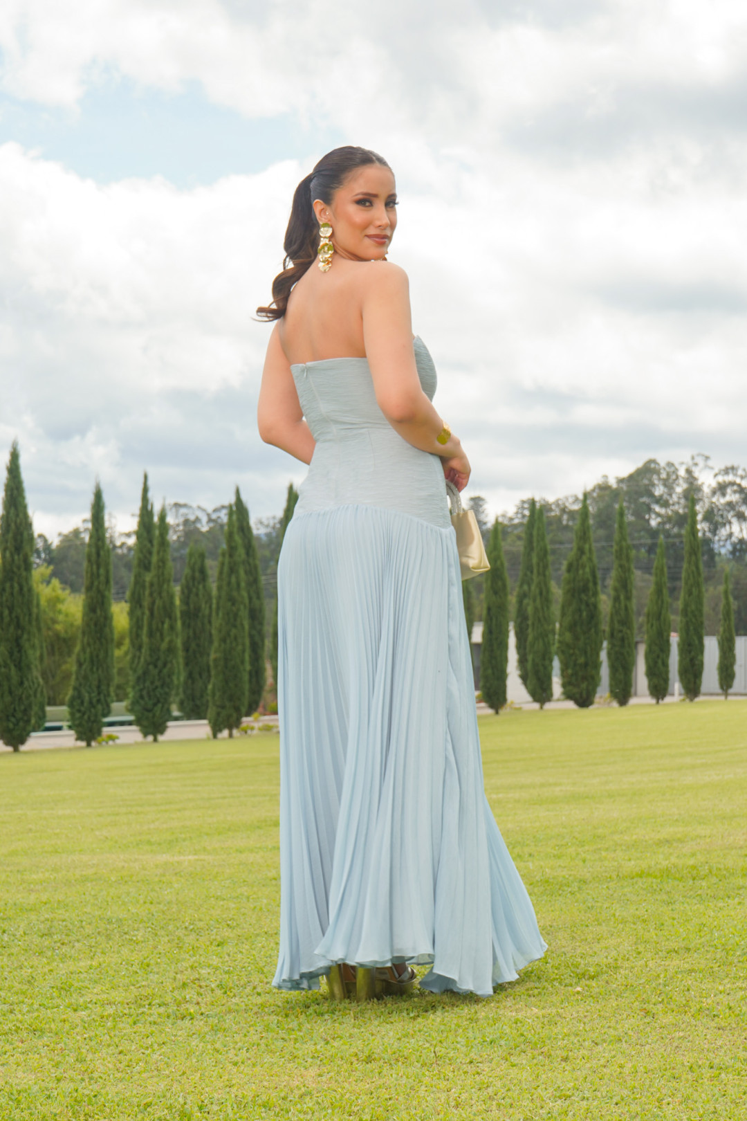 VESTIDO ESTEFANIA CELESTE