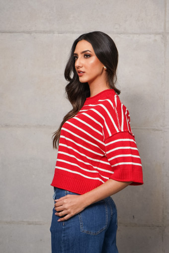 SACO SARA ROJO/BLANCO