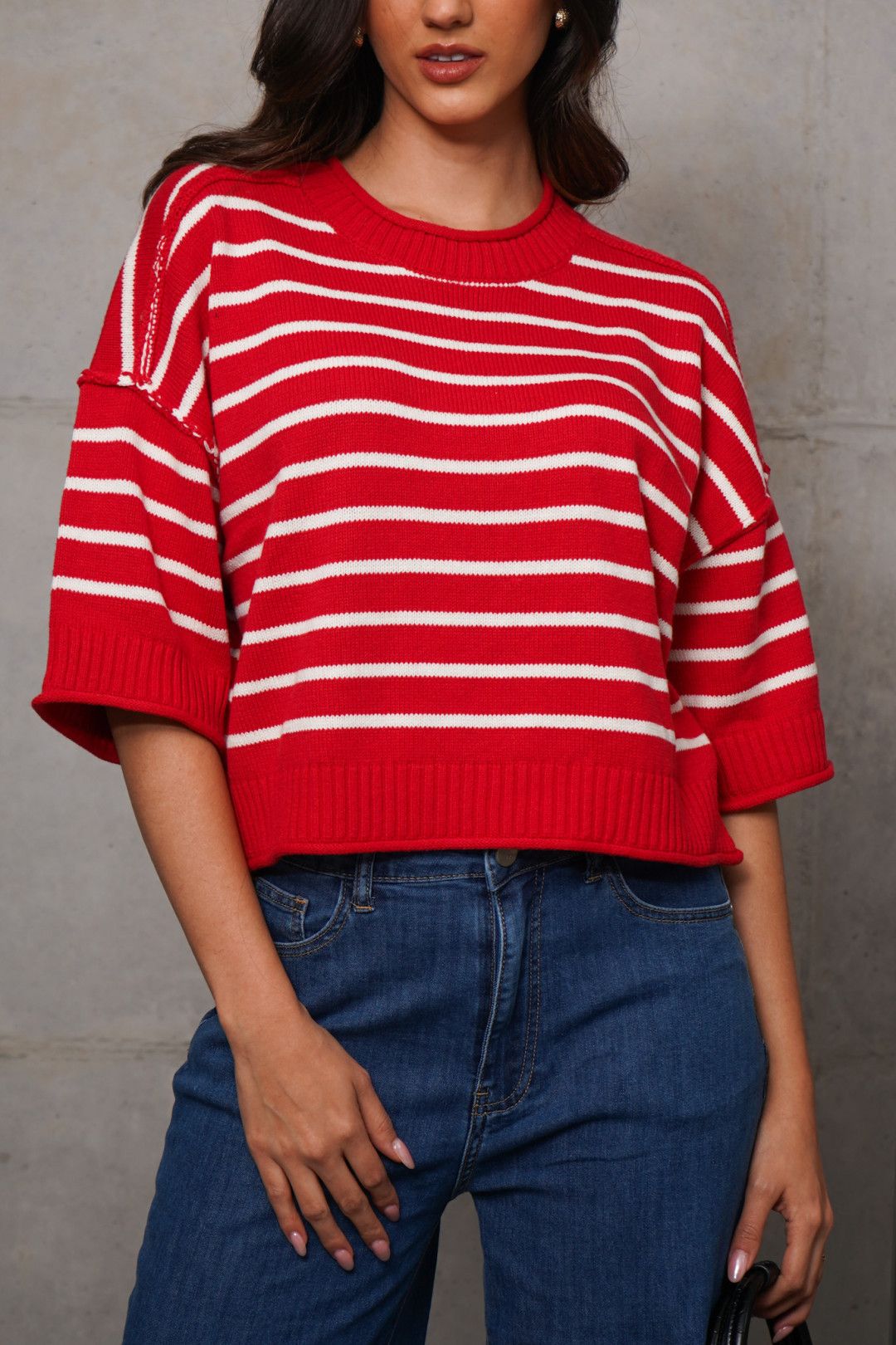 SACO SARA ROJO/BLANCO