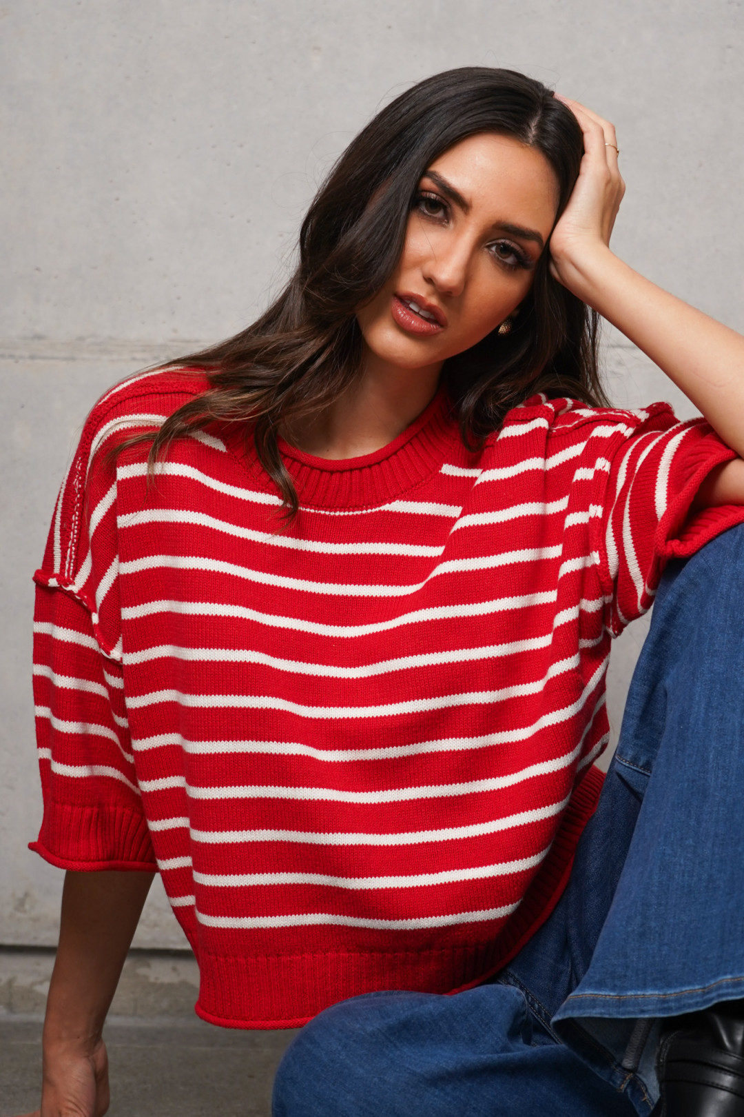 SACO SARA ROJO/BLANCO