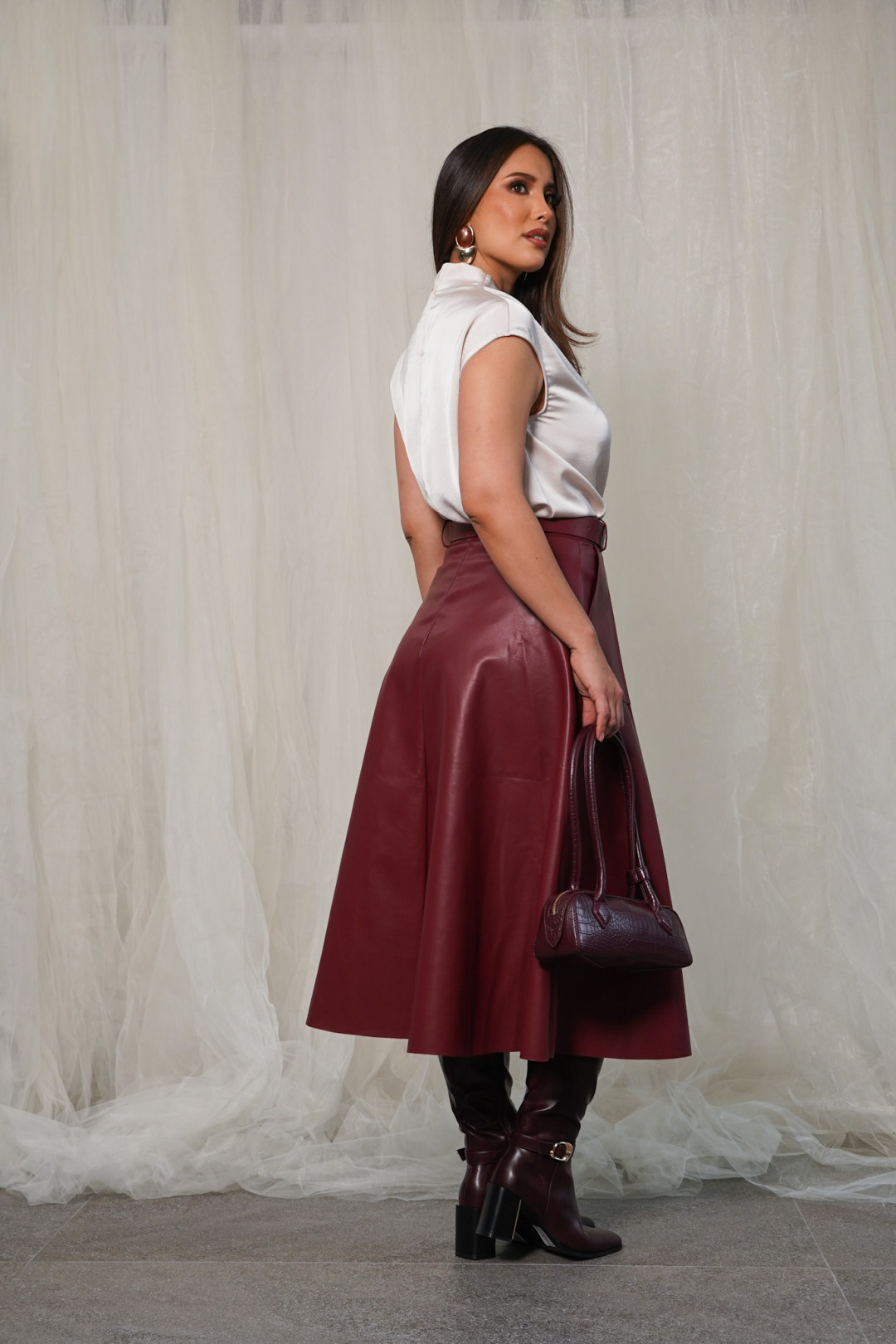 FALDA REBECA VINO
