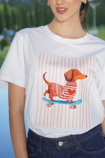 CAMISETA SALCHICHA ROSADA