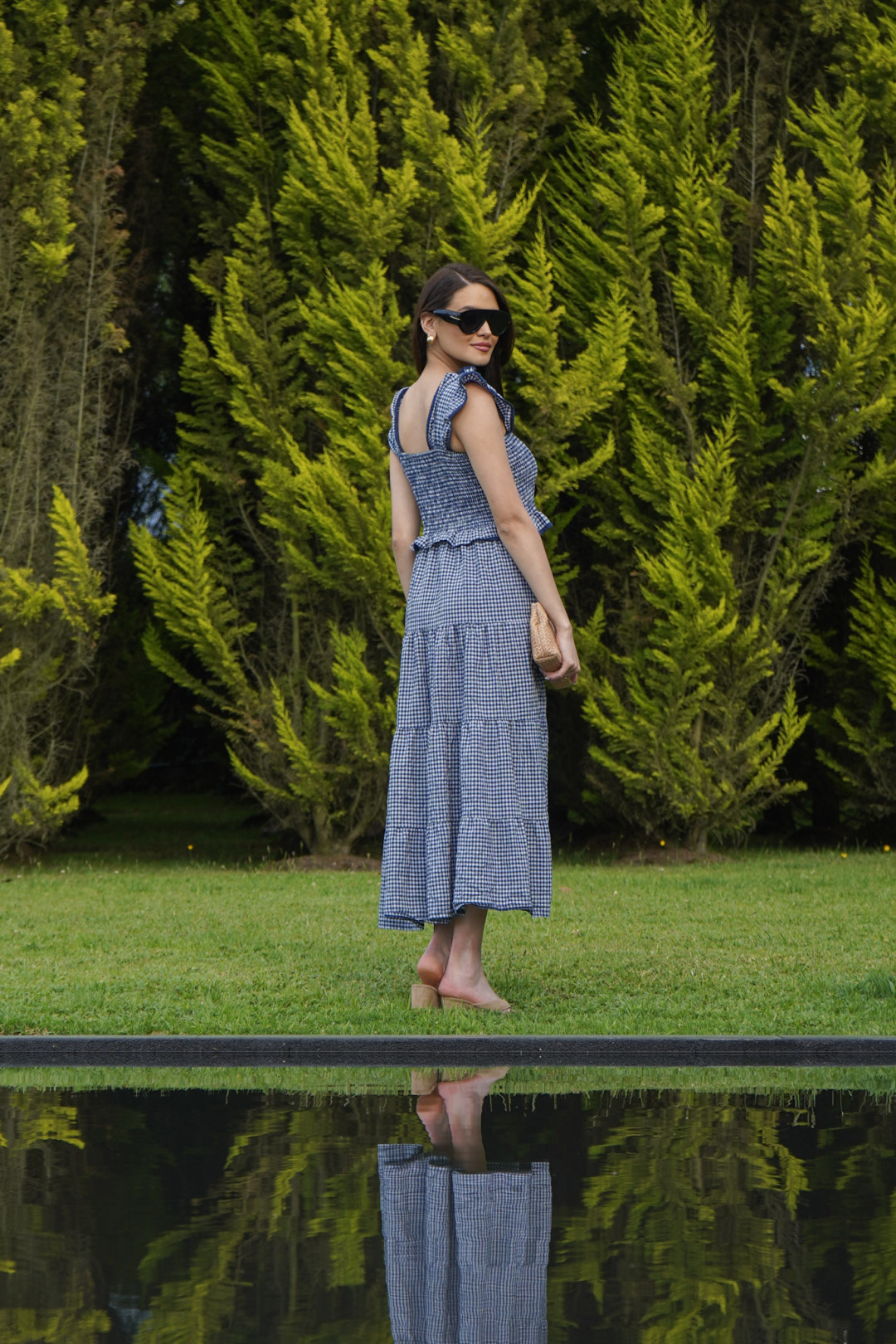 VESTIDO CUADROS VICHY AZUL
