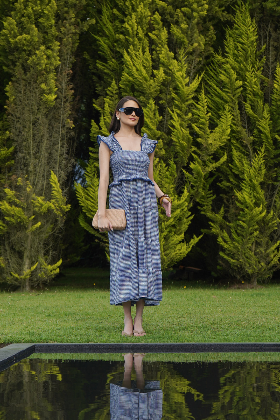 VESTIDO CUADROS VICHY AZUL